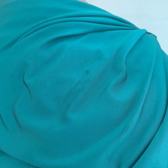 Tadashi Shoji Emerald One Shoulder Evening Cocktail Dress Gown - Picture 9 of 9